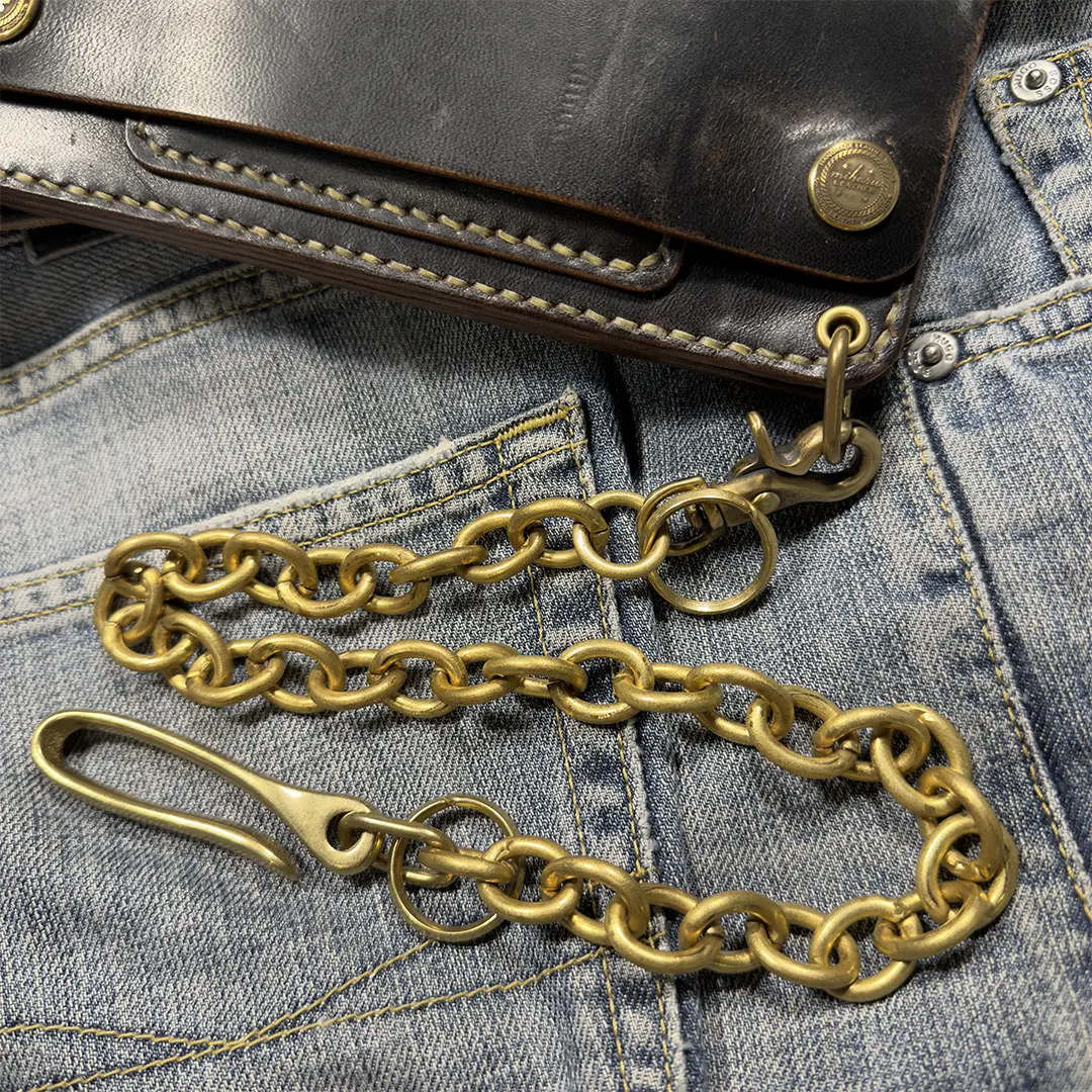 真鍮小判カンウォレットチェーン – WCB-KOBAN-55